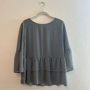 Time & Tru Striped Peplum Top